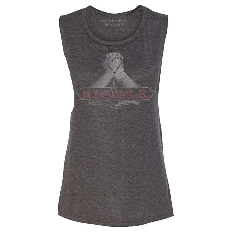 PRAYING HANDS DISTRESSED WOMEN'S TANK TOP